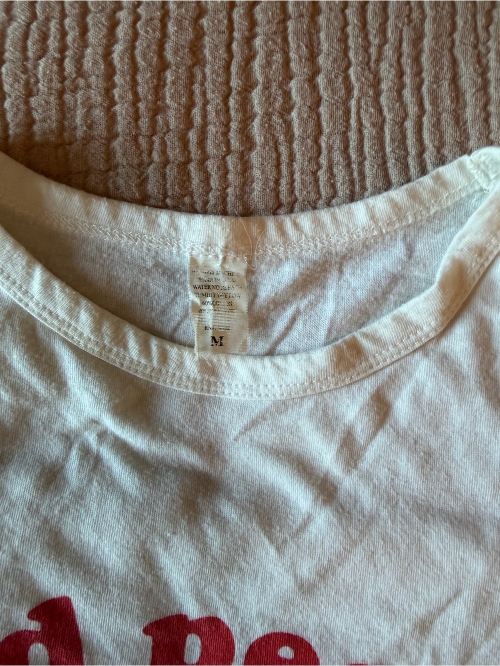 White Tee with Red Positive Message - Picture 2 of 2
